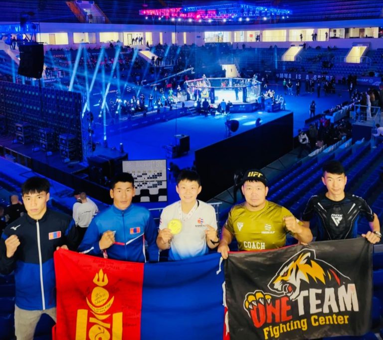 MONGOLIA’S FIRST-EVER GOLD MEDALIST IN THE IMMAF JUNIOR WORLD CHAMPIONSHIPS, ALTANCHIMEG BAIGALMAA, ARRIVES HOME